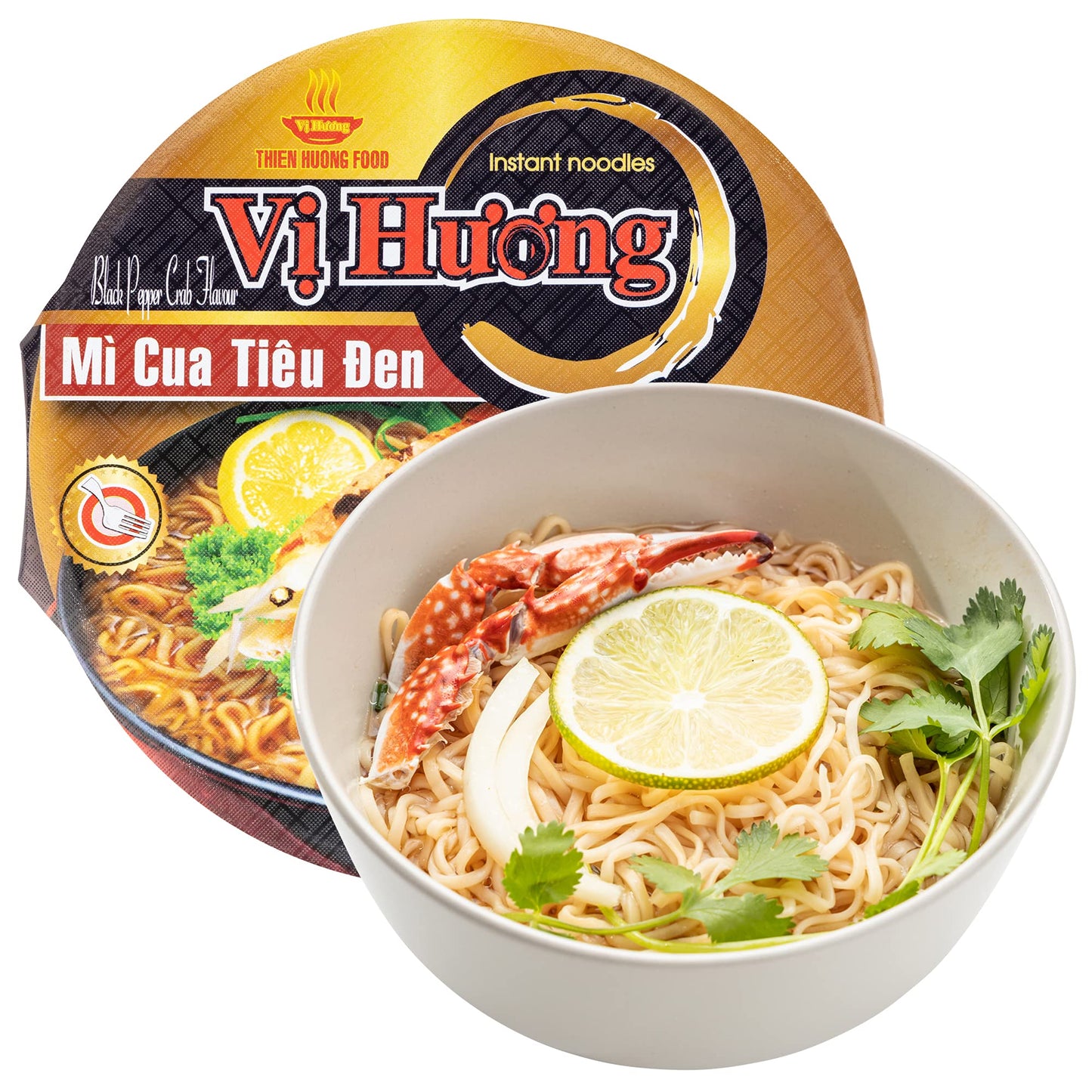 Vi Huong Instant Pho Noodles - 12-Pack, 2.47 Ounce Bowls, Chicken And Beef Variety - Authentic Pho Soup Recipe, Ready In 4 Minutes - Non GMO, Gluten Free- Quick Meals On The Go (Black Pepper Crab)