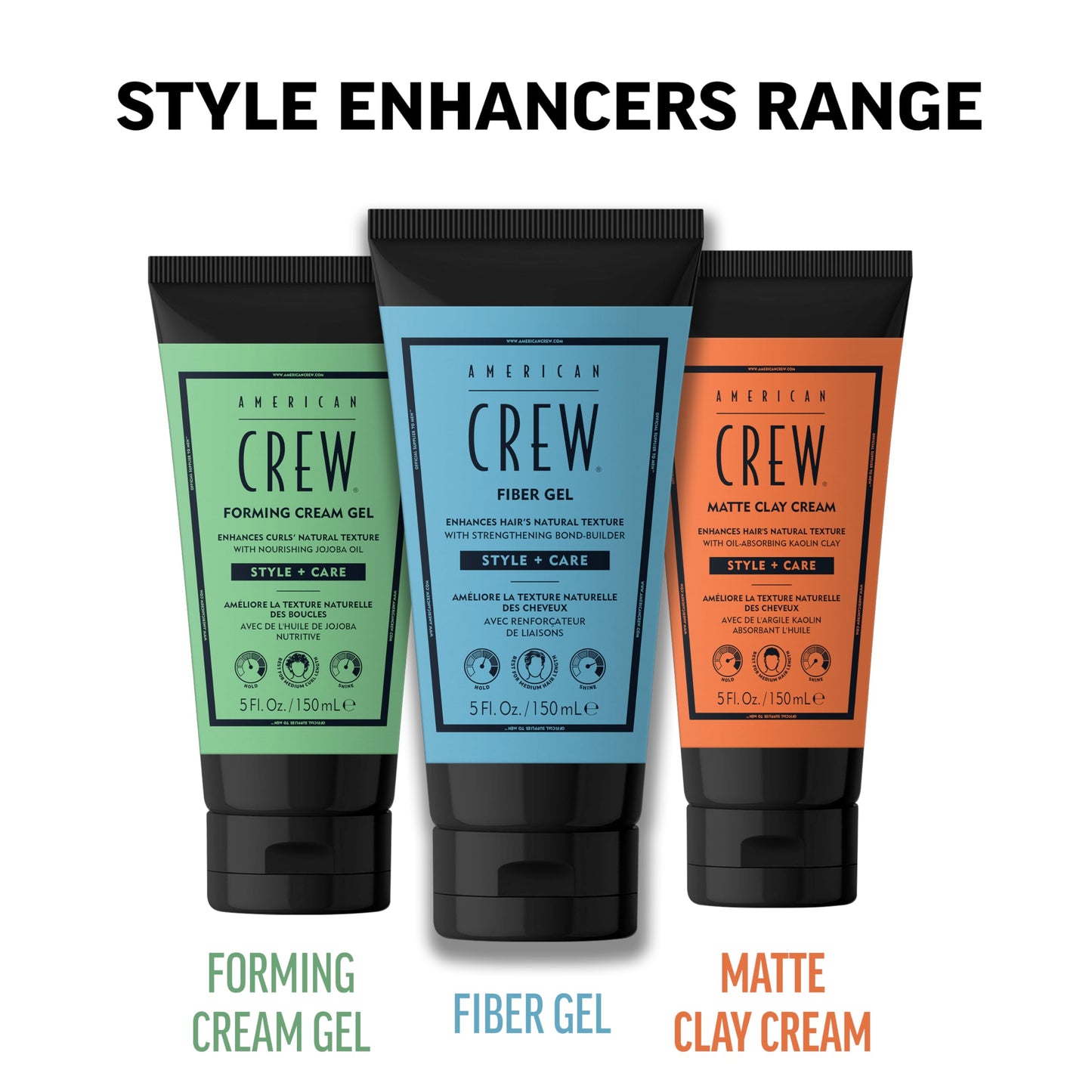 AMERICAN CREW Matte Clay Cream, Hybrid Hair Styling Clay Gel For Men, Medium Hold With Matte Finish, 5 fl oz