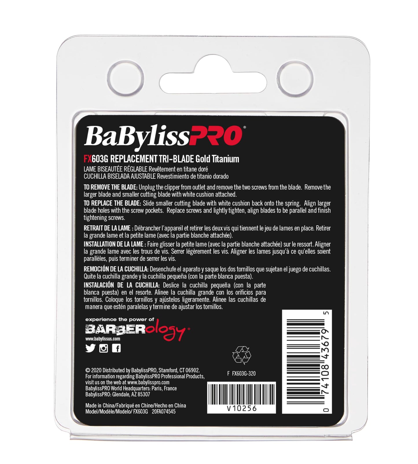 BaBylissPRO Replacement Clipper Tri-Blades for FX870, FX825, FX673 Clippers and most 2-hole blade systems