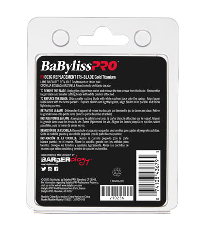 BaBylissPRO Replacement Clipper Tri-Blades for FX870, FX825, FX673 Clippers and most 2-hole blade systems