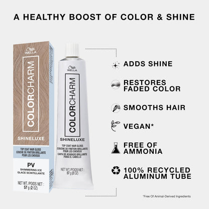 COLORCHARM ShineLuxe Top Coat Hair Gloss | Restores Color Vibrancy & Adds Shine with Smooth, Conditioned Results | Vegan Formula & Free of Ammonia | 2 oz.