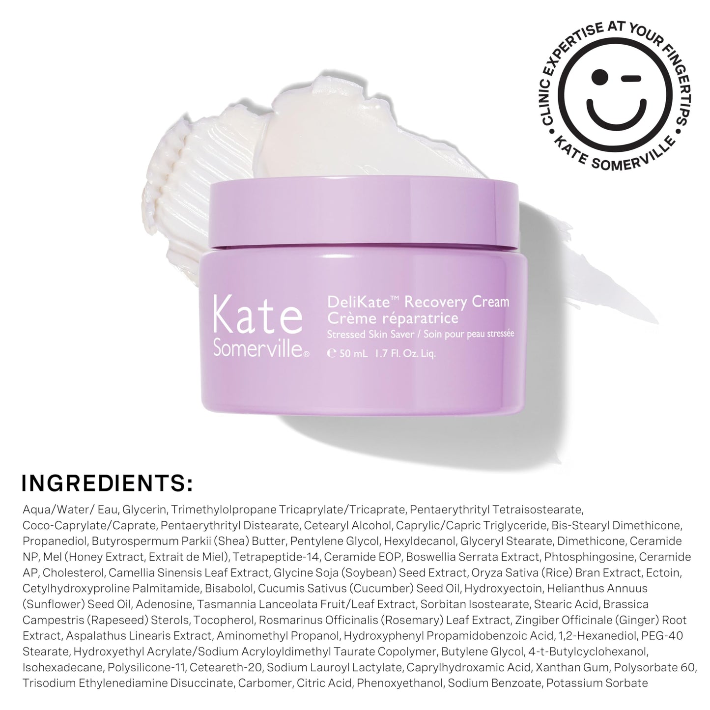 Kate Somerville DeliKate Recovery Cream – Clinically Formulated Hydrating Treatment – Irritation and Redness Relief for Stressed or Sensitive Skin