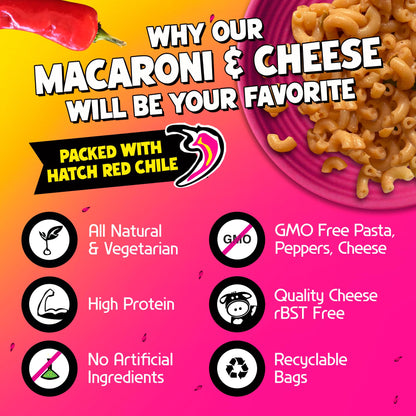 Fishski Easy Prepare New Mexico Hatch Red Chile Macaroni and Cheese with Cheddar (2 x 6oz Packs) 170g Each