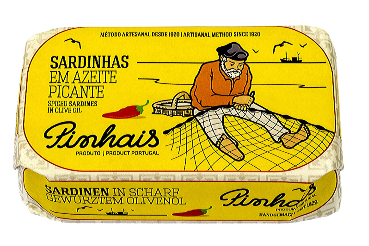 Pinhais Spiced Canned Sardines in Virgin Olive Oil, 4.4oz (Pack of 4)