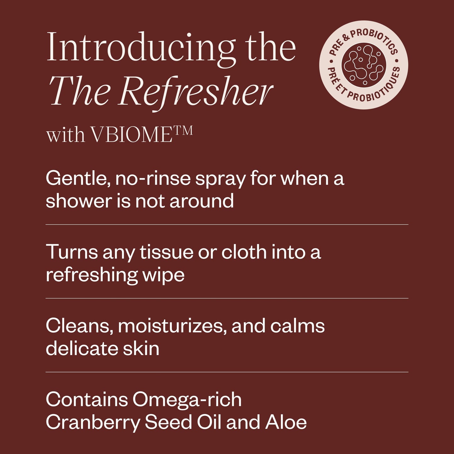 DIVA Refresher - Gentle & No-Rinse Spray Cleanser - Fragrance-Free & Plant-Based Formula - Helps Strengthen Moisture Barrier & Support Healthier Microbiome - 100 mL
