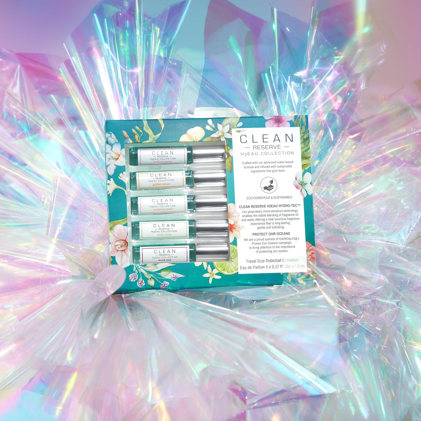 CLEAN H2EAU Fragrance Discovery Gift Set, Travel Mini Size, Water-Based Layerable Daily Perfume, Cruelty-Free, Ethyl Alcohol, Phthalate & Paraben Free