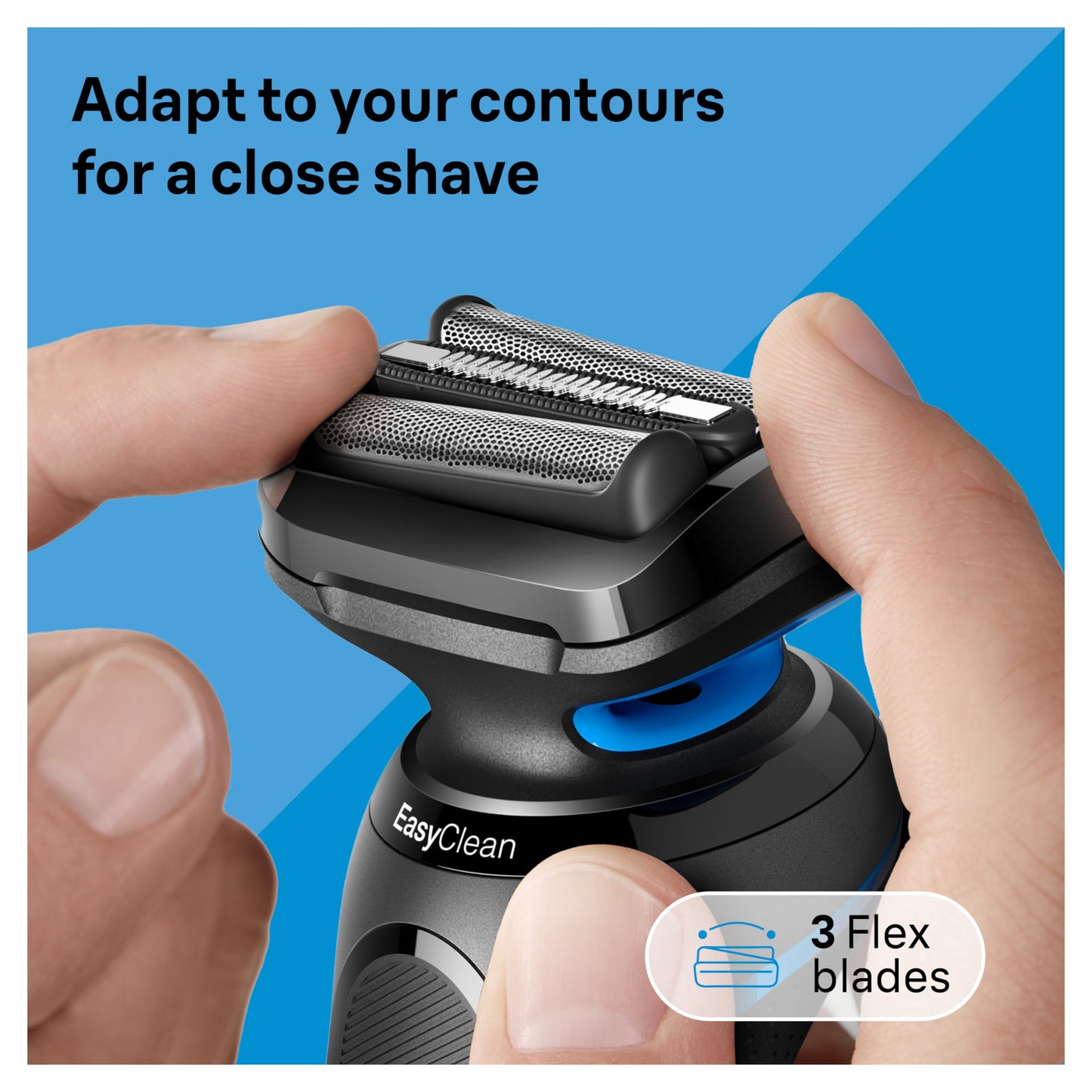 Braun Electric Shaver for Men, Series 5 5150cs, Wet & Dry Razor, Turbo Shaving Mode, Foil Shaver, with Beard Trimmer, Body Groomer and Charging Stand, Blue