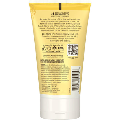 Burt's Bees Deep Cleansing Pore Scrub with Peach and Willow Bark, 4 Ounces, Pack of 3