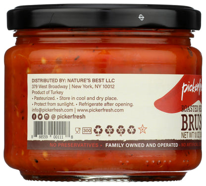 Pickerfresh Roasted Red Pepper Bruschetta - Gourmet Vegetable Spread - Simple Ingredients - Non-GMO, No Artificial Color & No Preservatives - 10 oz