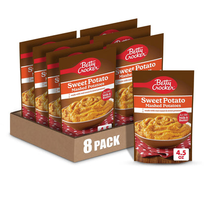 Betty Crocker Sweet Potato Mashed Potatoes, Made with Real Potatoes, 4.5 oz (Pack of 8)