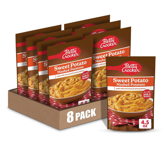 Betty Crocker Sweet Potato Mashed Potatoes, Made with Real Potatoes, 4.5 oz (Pack of 8)