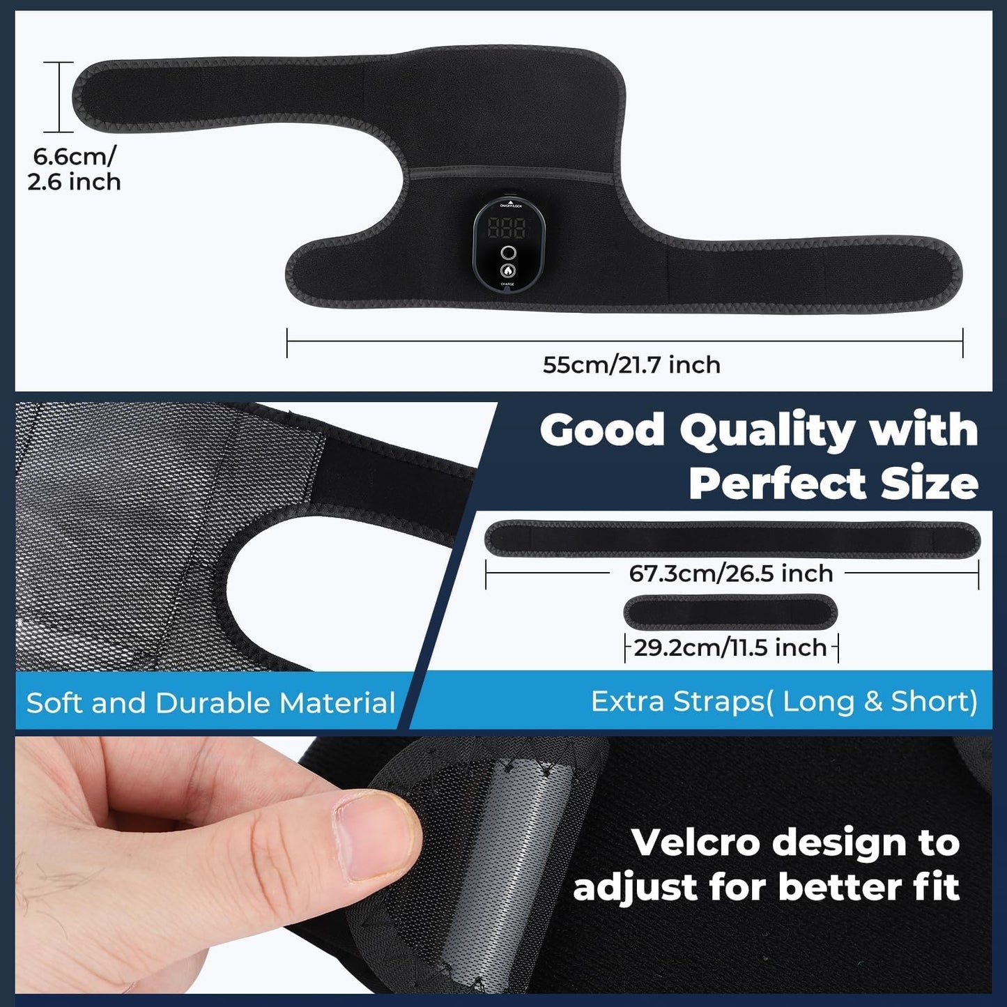 NORTHERN BROTHERS Knee Heating Pad to Keep Knee Warmers, Warm Heated Knee for Pain Relief, Portable Heated Knee Brace for Shoulder or Elbow
