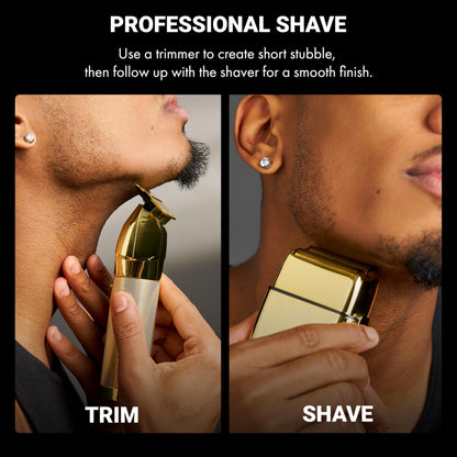 METALFX Double Foil Shaver, Handheld Electric Razor for Travel, Portable Cordless Close Face Shaver for Head, Beard, & Neck