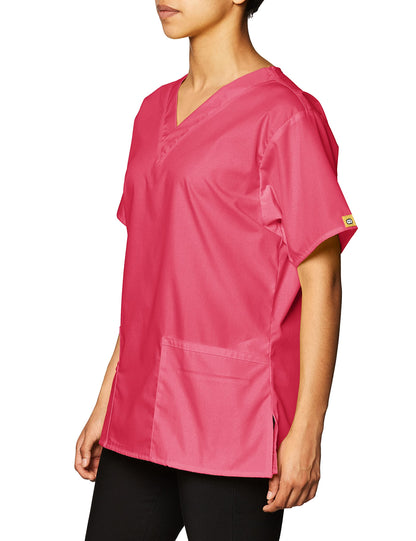 WonderWink womens Origins Bravo V-Neck Top, Hot Pink, X-Small