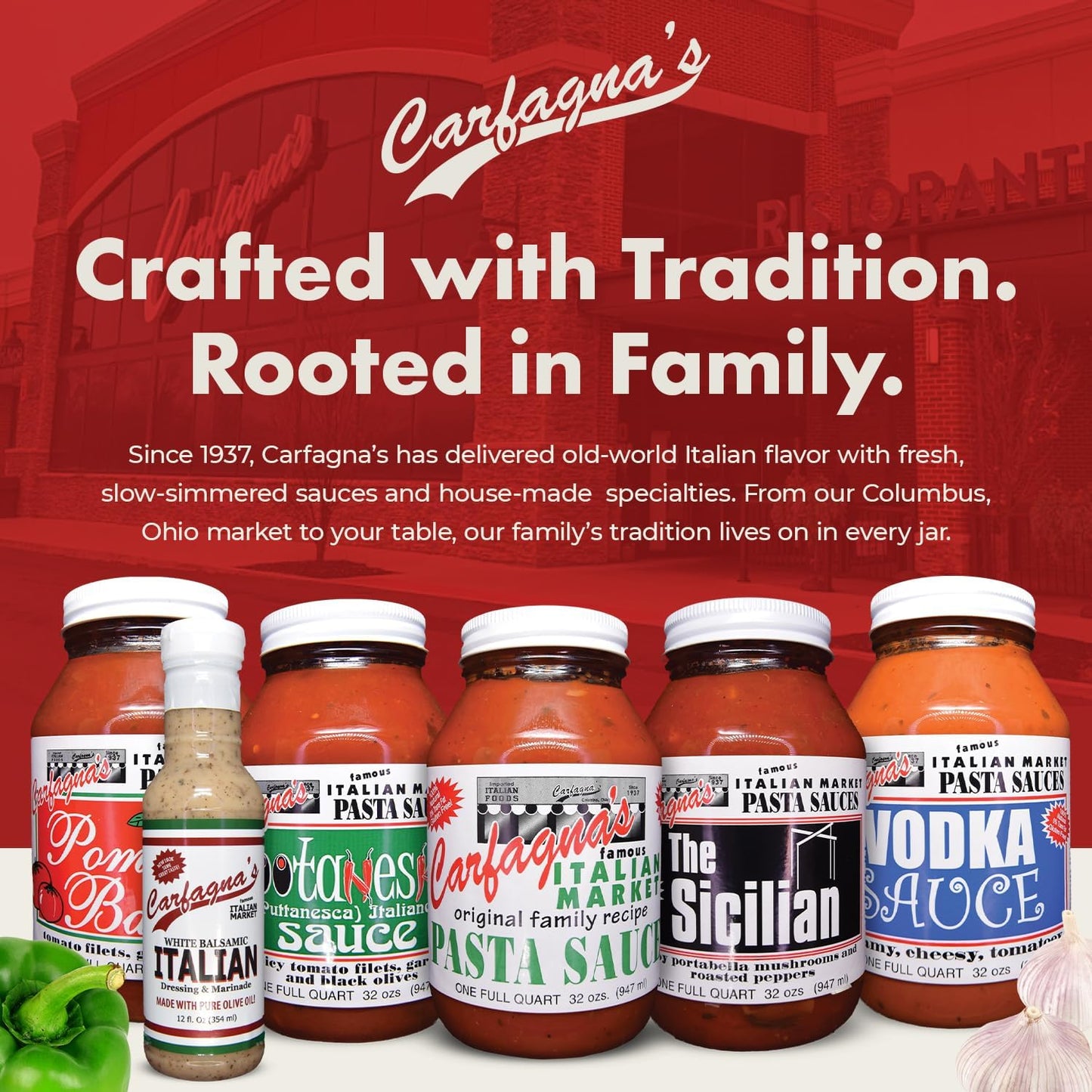 Carfagna's Pasta Sauce, Established 1937, Family Recipe, Made in Small Batches (32 Ounce (Pack of 2), Puttanesca)