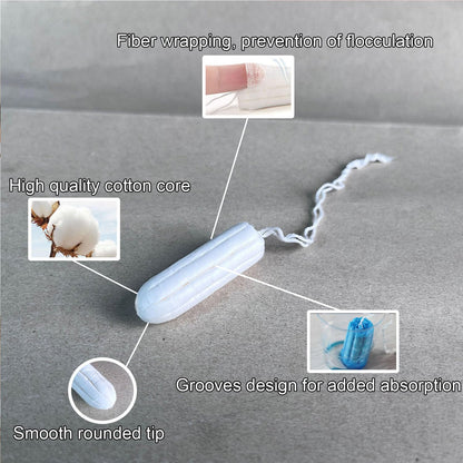 No Applicator Tampons Regular Absorbency Cotton Tampons for Women Disposable 48ct (Regular)