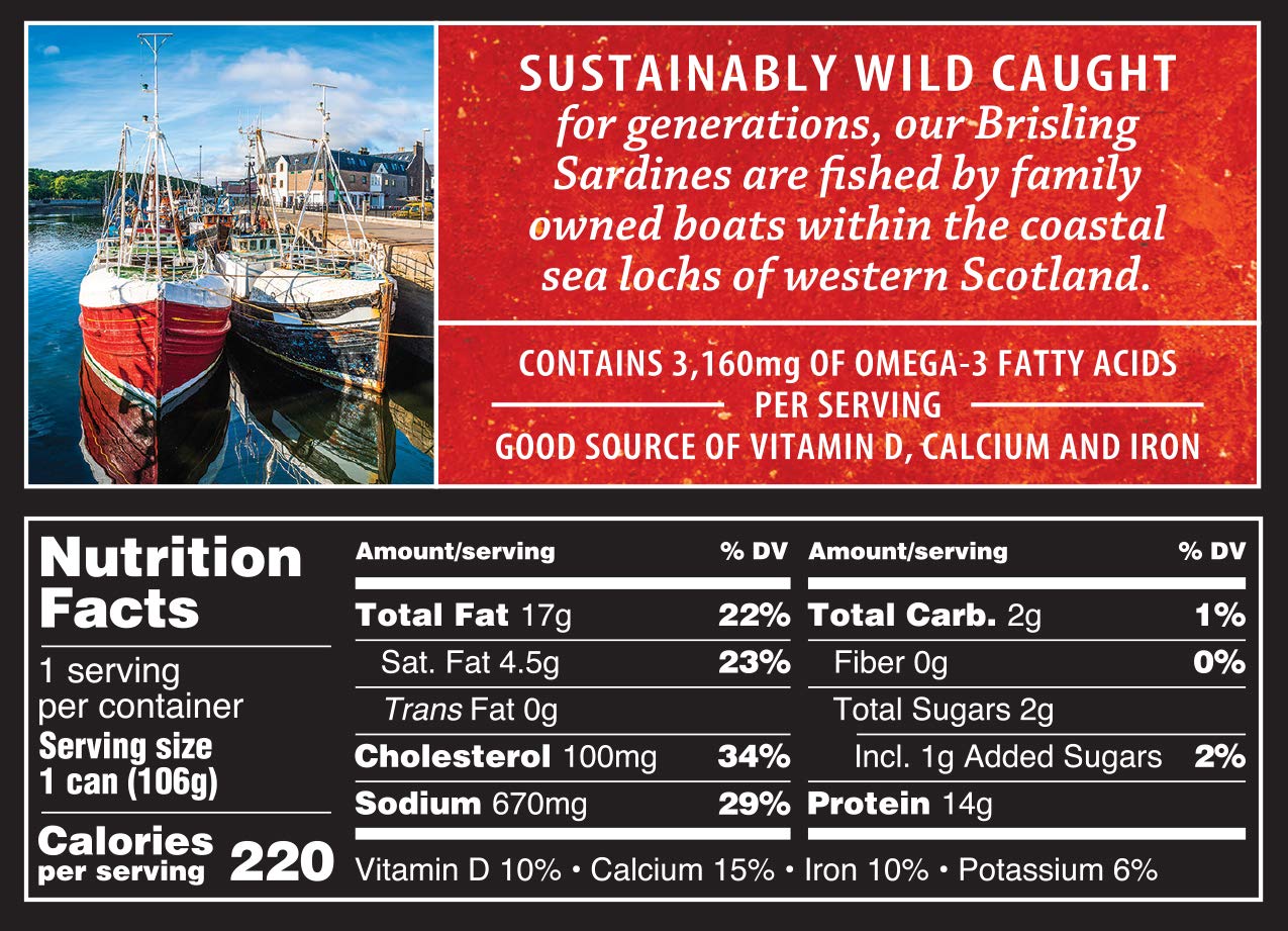 Crown Prince One Layer Brisling Sardines in Tomato, 3.75-Ounce Cans (Pack of 12)