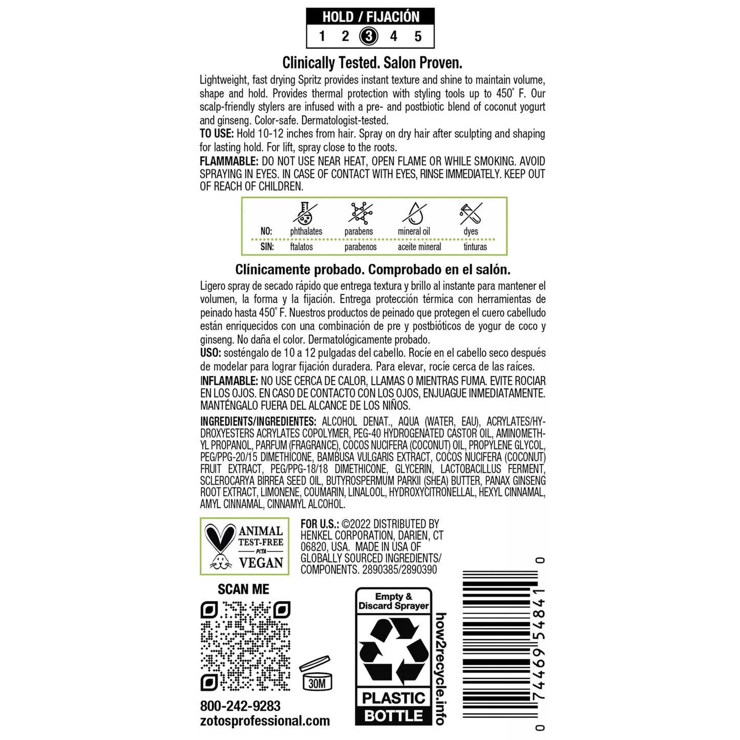 BIOTERA Finishing Flexible Hold Spritz Spray | Instant Texture | Maintains Volume & Shape| Microbiome Friendly | Vegan & Cruelty Free | Paraben Free | Color-Safe