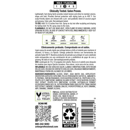 BIOTERA Finishing Flexible Hold Spritz Spray | Instant Texture | Maintains Volume & Shape| Microbiome Friendly | Vegan & Cruelty Free | Paraben Free | Color-Safe