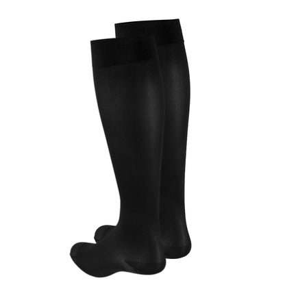 Truform Women's Compression Stockings, 20-30 mmHg, Knee High Length, Closed Toe, Opaque, Black, X-Large