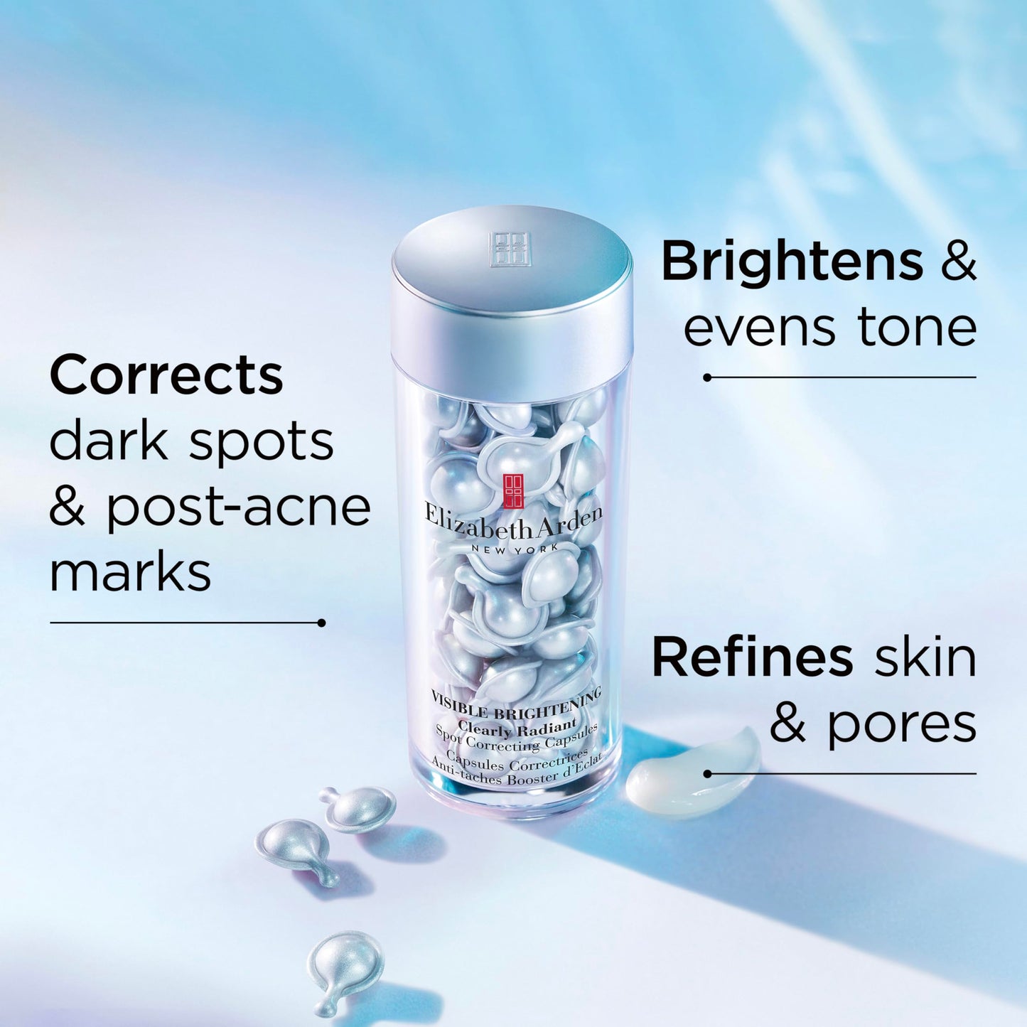 Elizabeth Arden Visible Brightening Clearly Radiant Dark Spot Corrector & Vitamin C Serum Capsules, Corrects Post-Acne Scars, Reduces Pores & Evens Skin Tone