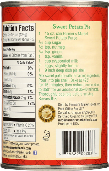Farmers Market Foods Potato Swt Puree Org 15 OZ