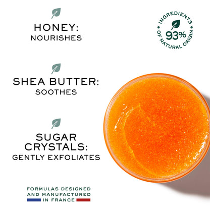 NUXE Rêve de Miel Nourishing Skin Exfoliator Body Scrub With Honey Sugar Crystals and Shea Butter for Dry, Sensitive Skin, 6.7 Fl Oz