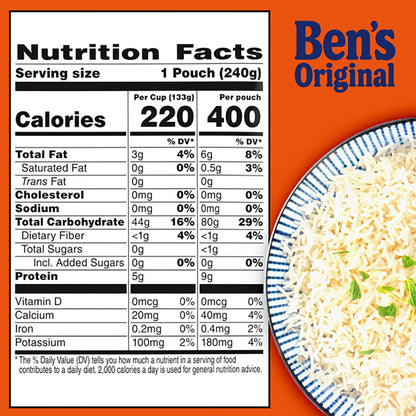BEN'S ORIGINAL Ready Rice Basmati Rice, Easy Side Dish, 8.5 oz Pouch (Pack of 12)