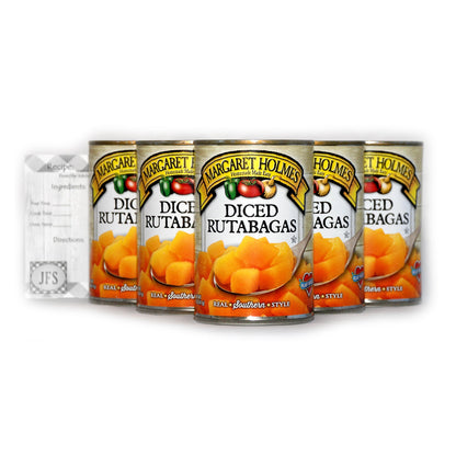 Margaret Holmes Diced Canned Rutabaga, 14.5 oz Cans, (Pack of 6) Bundled with a JFS Recipe Card