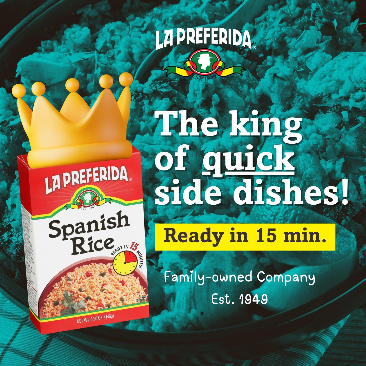 La Preferida Boxed Spanish Rice (Fluffy Mexican-Style Rice with Bell Peppers) – Ready in 15 Minutes. A Quick Side Dish for Any Meal. Vegan & Vegetarian-Friendly, 5.25 oz. (Pack of 12)