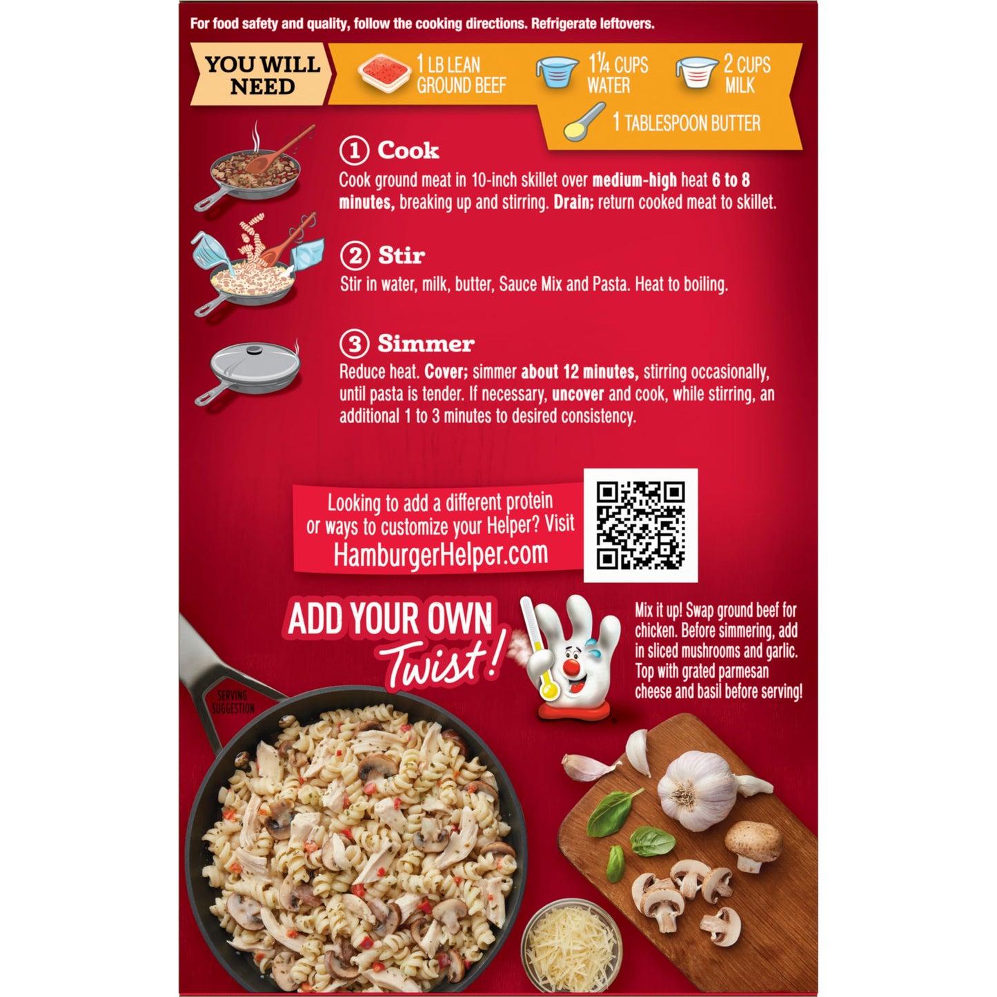 Hamburger Helper Spicy Parmesan Garlic Pasta Meal (6 oz) No Artificial Flavors, Ready in 3 Easy Steps, Quick Meals for Midweek Dinners, Busy Evenings & Families On-the-Go