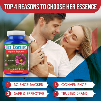 Celebrity LifeStyle Product Her Essense Probiotics for Women – Vaginal ph Balance, Digestive & Urinary Tract Balance – Daily Feminine Care Gut Health for Women Probiotic Supplement – 60 Capsules