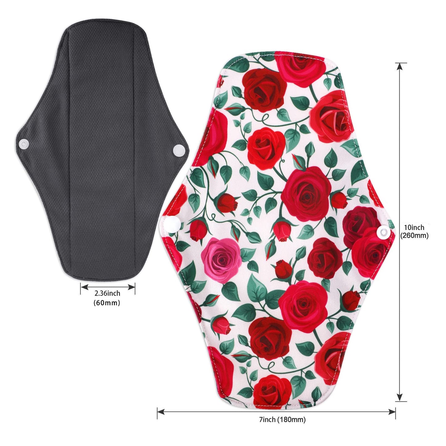 PHOGARY Reusable Menstrual Pads, Breathable Mesh Surface Cloth Sanitary Pads Set for Heavy Flow with Wet Bag, Washable Overnight Cloth Panty Liners with Wings for Women