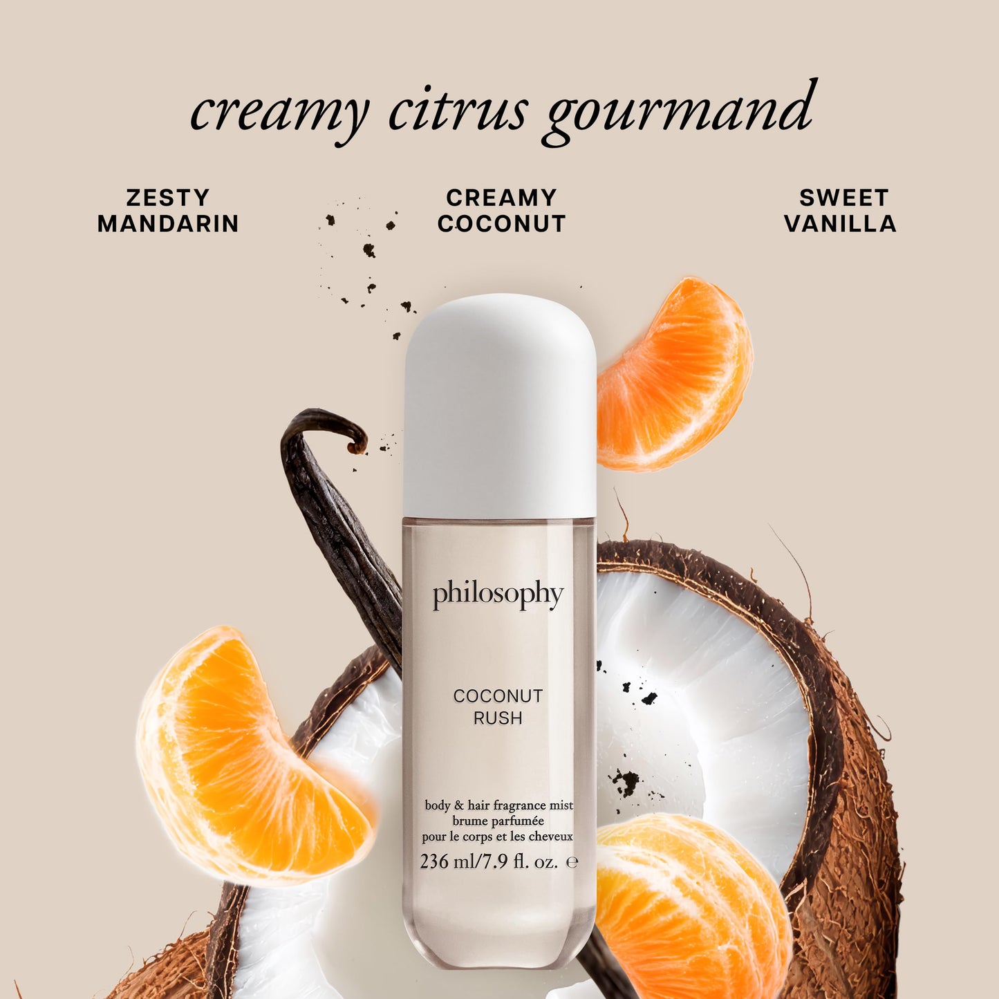 philosophy hair and body mists – long-lasting fragrance mists for women with skin-loving ingredients – hydrates & refreshes for 24 hours – vanilla, pistachio & coconut scent options