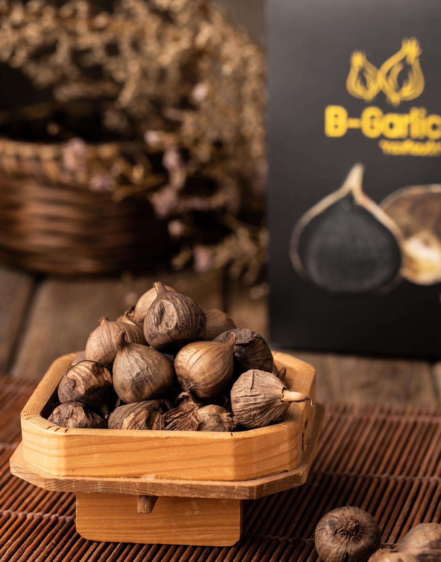 B-Garlic Black Garlic, Premium Whole Fermented Black Garlic, 100g, Healthy Sweet Savory Superfoods Snack