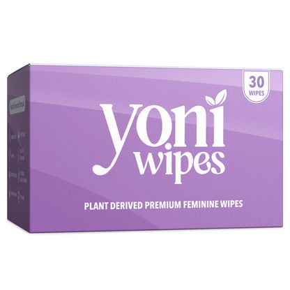 30 Count Biodegradable & Flushable Feminine Wipes, pH-Balanced, Aloe Vera & Vitamin E, Individually Wrapped for Travel and On-the-Go Use