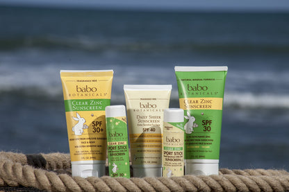 BABO Botanicals Sheer Zinc Mineral Sunscreen Sport Stick SPF30- Natural Zinc Oxide- Shea Butter- Fragrance-Free - Water Resistant - Made Safe Certified