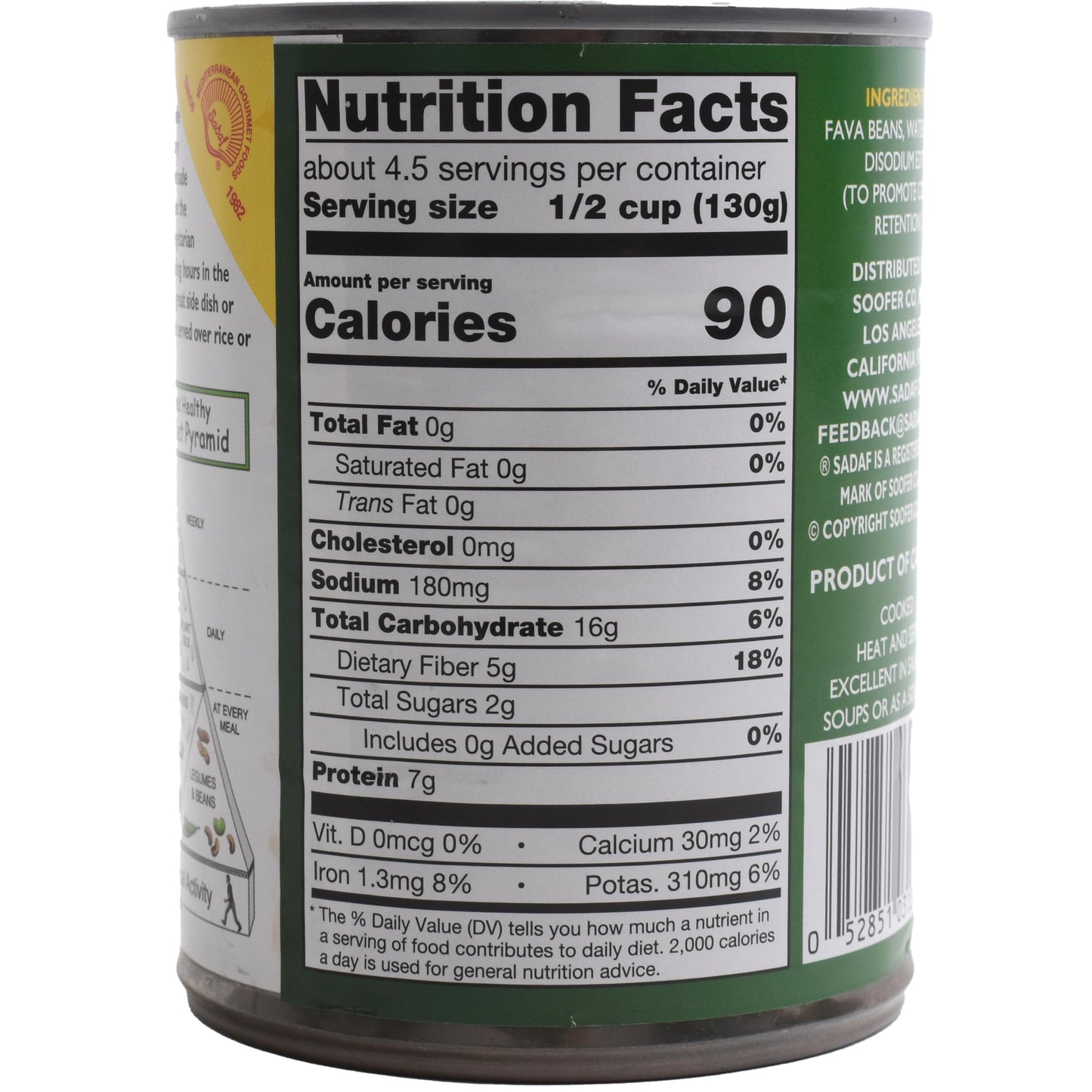 Sadaf Foul Mudammas - Canned Fava Beans for Cooking and Food Enhancing - Middle Eastern Cuisine - Kosher & Nutritious - 20.5 Oz Can