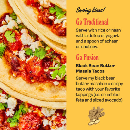 Brooklyn Delhi Black Bean Butter Masala Pouches - Ready to Eat, Microwavable Entree - Vegan, Gluten Free, Non-GMO - (10 Ounce, Pack of 1)