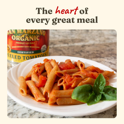 Cento Organic Certified San Marzano Whole Peeled Tomatoes 28 Oz (Pack of 6), Canned Plum Tomatoes in Thick Puree with Basil, Grown and Processed in Italy