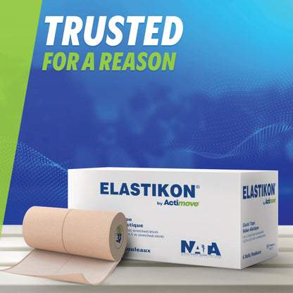 Elastic Athletic Tape - Provides Support for Sprains, Strains, Muscle Injuries - for Sport and Veterinary Applications - 4 in x 2.5 yd, 6 Rolls