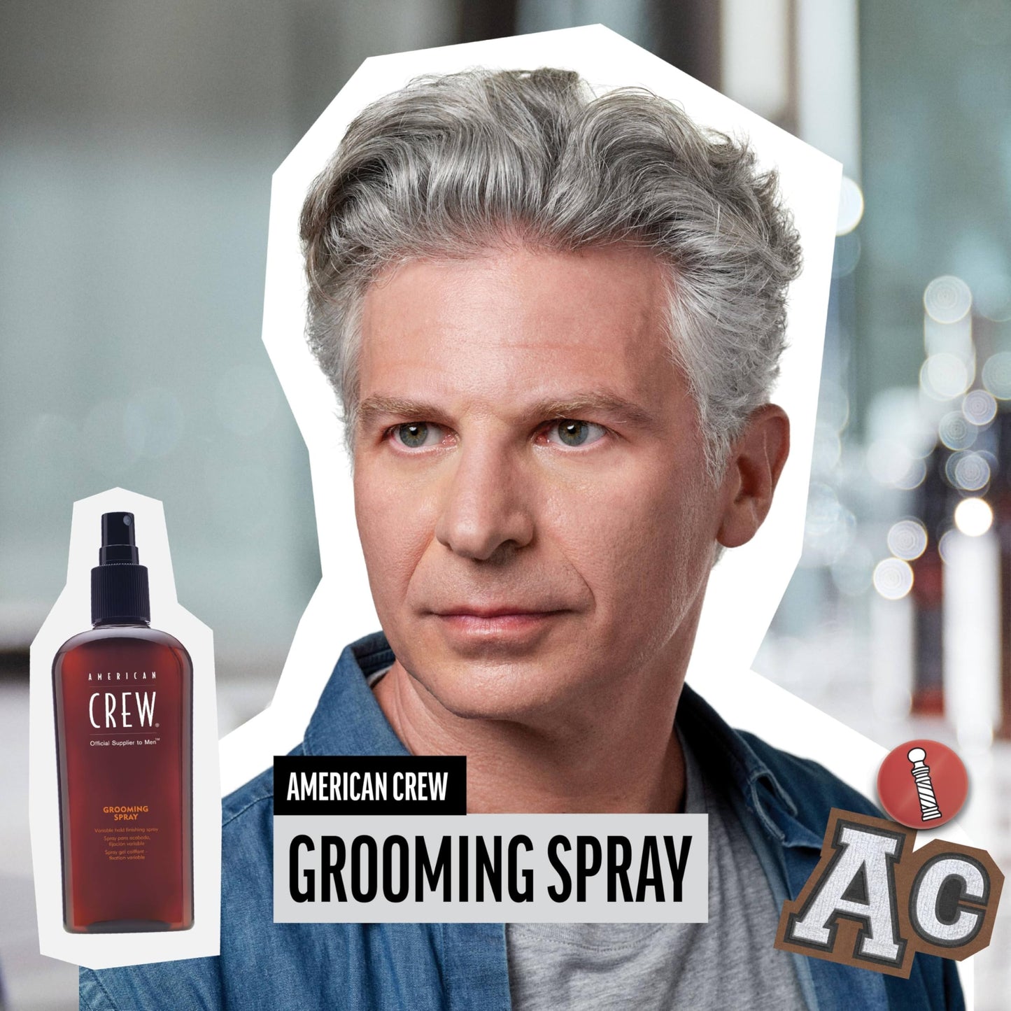 American Crew Men's Hair Spray, Variable Hold Grooming Styling Product, 8.45 Fl Oz