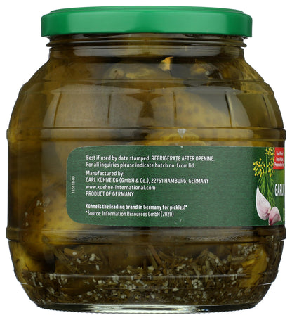 Kuhne Barrel Pickles, Garlic, 35.9 Oz