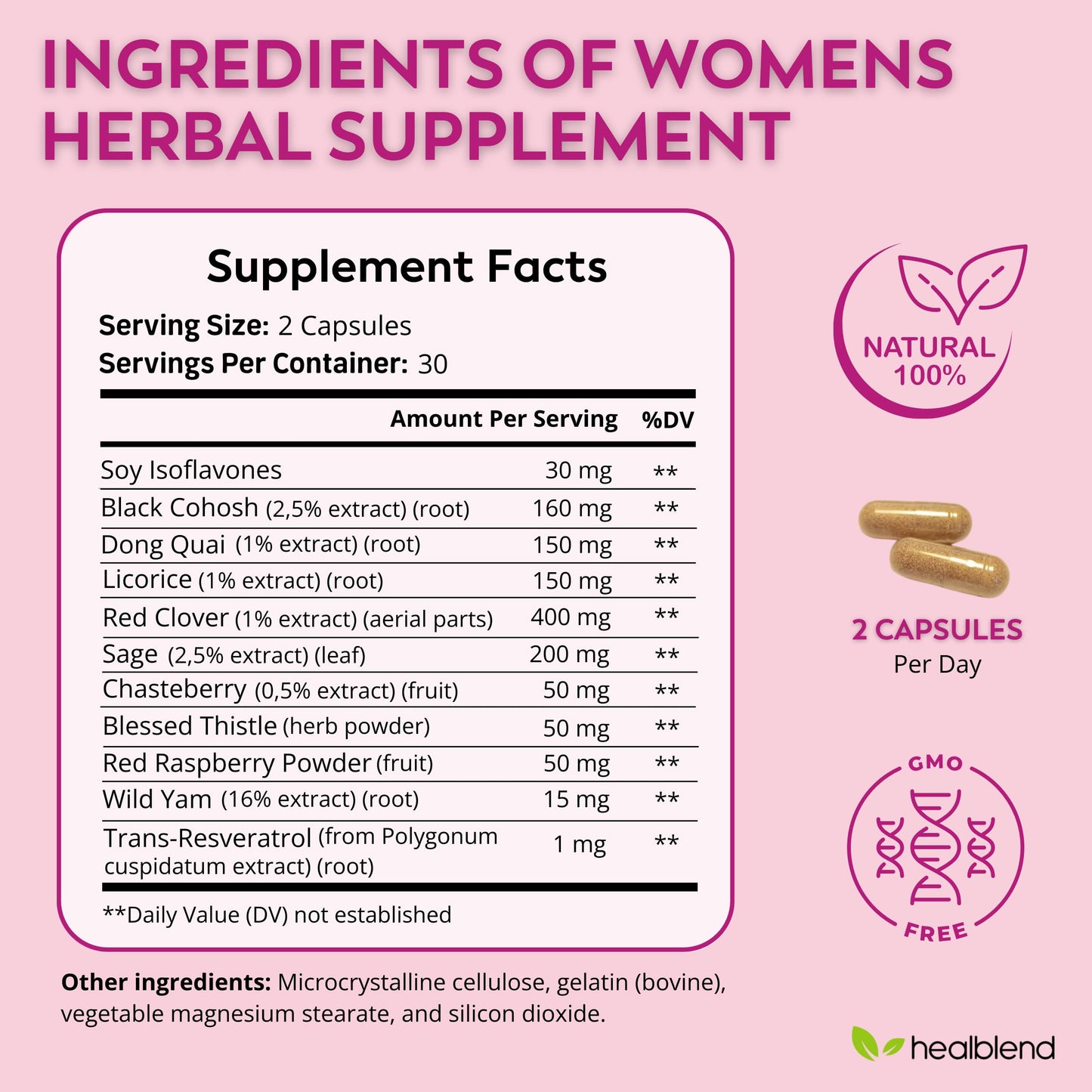 Women’s Support Complex Advanced Formula - Female Support Supplement for Hot Flashes, Night Sweats, Symptoms of Perimenopause and Menopause - Hormone Regulation Naturally - 60 Capsules