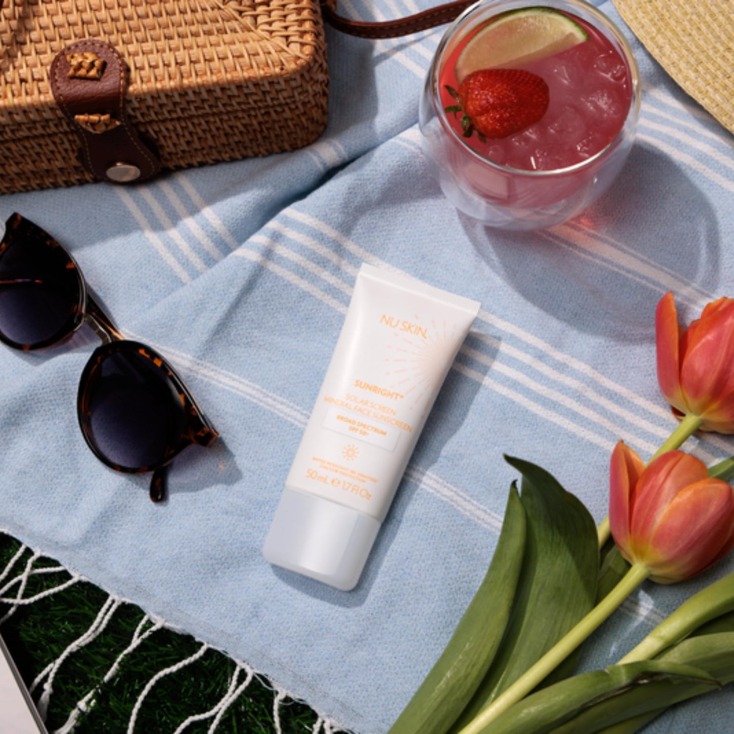 Nu Skin Sunright Solar Sunscreen SPF 50+ | Broad-Spectrum UVA/UVB Protection for Face & Body (50mL) | Water-Resistant for 80 Minutes | Lightweight, Non-Greasy Formula