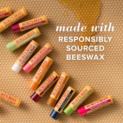 Burt's Bees 100% Natural Moisturizing Lip Balm, Coconut & Pear and Mango with Beeswax & Fruit Extracts - 2 Tubes, 2 Fl OZ