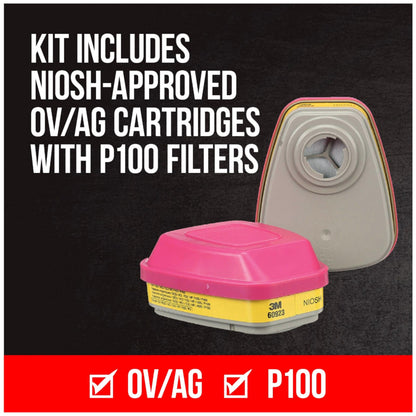 3M - 65023QLHA1-C Pro MultiPurpose Respirator with Quick Latch, Medium