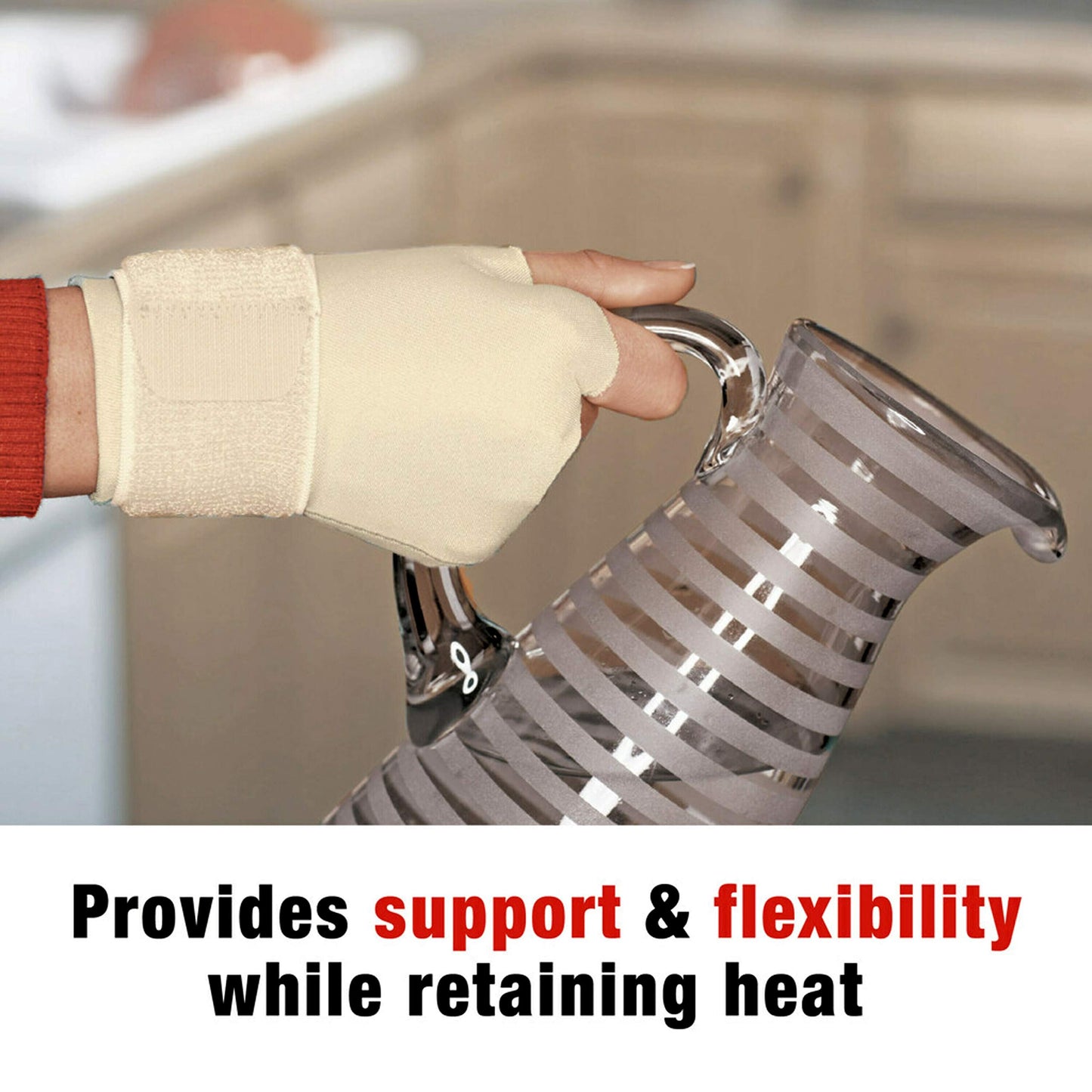 ACE Energizing Hand Support, Small/Medium, Beige, 1/Pack