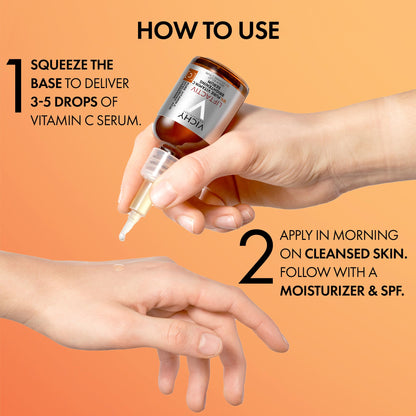 Vichy LiftActiv Vitamin C Serum For Face, Brightening Serum With Pure Vitamin C + Hyaluronic Acid + Vitamin E, Reduces Fine Lines, Smooths Skin Texture, Improves Radiance, Anti Aging