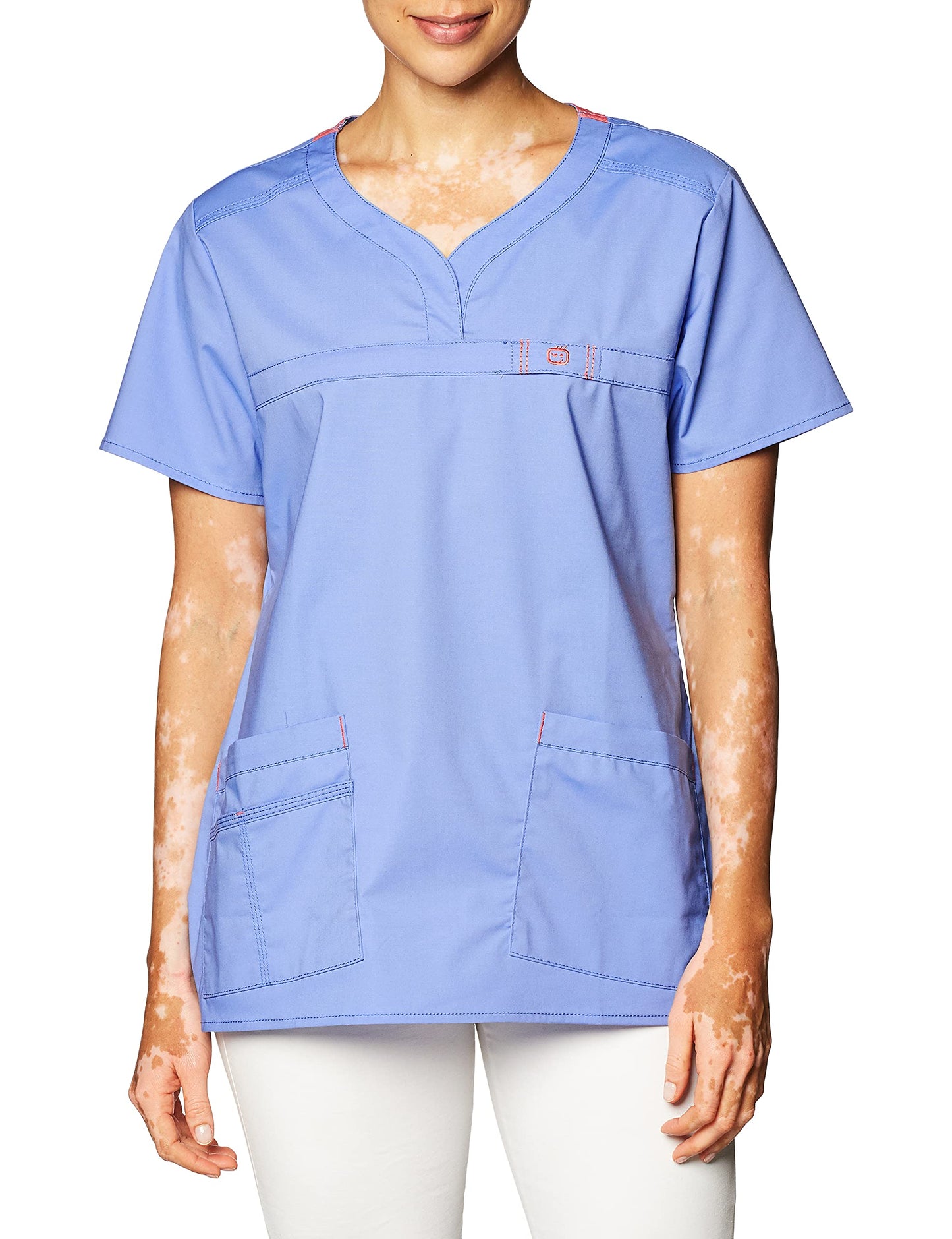 WonderWink Women's Wonderflex Patience Scrub Top, Ceil Blue, Small